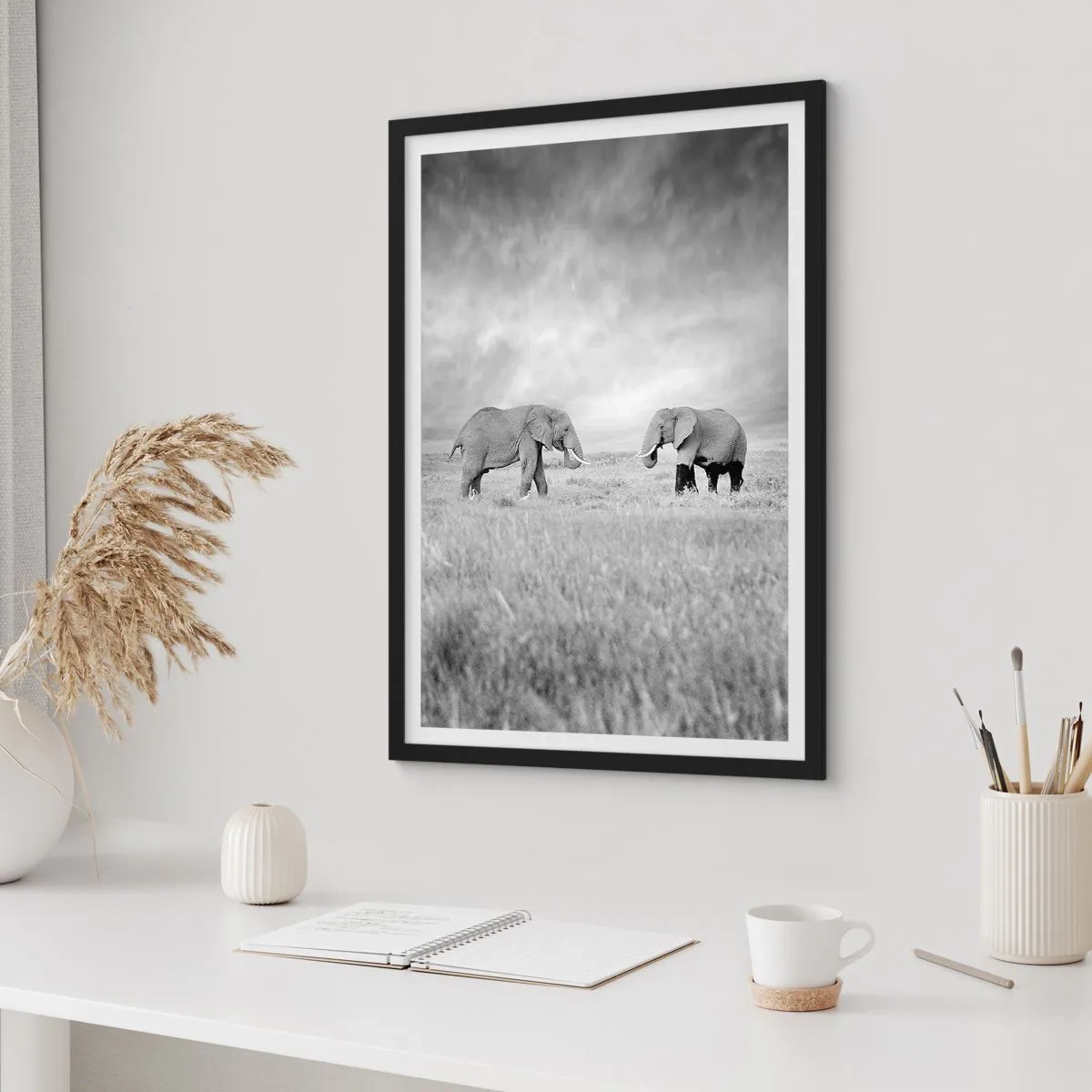 Affiche dans un cadre noir - Poster - Le gris est beau - 40x50 cm