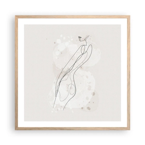 Affiche dans un chêne clair - Poster - Trompe l'oeil - 60x60 cm