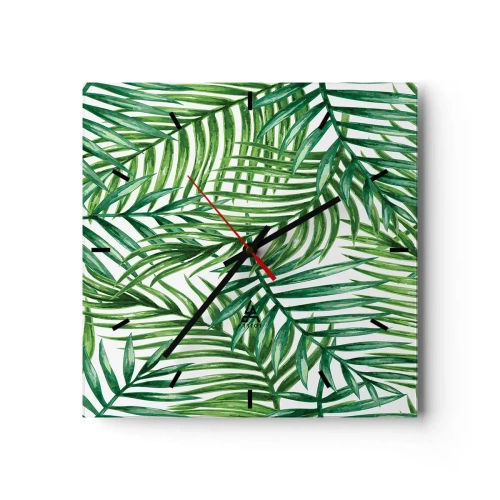 Horloge murale - Pendule murale - Sous la canopée verte - 40x40 cm