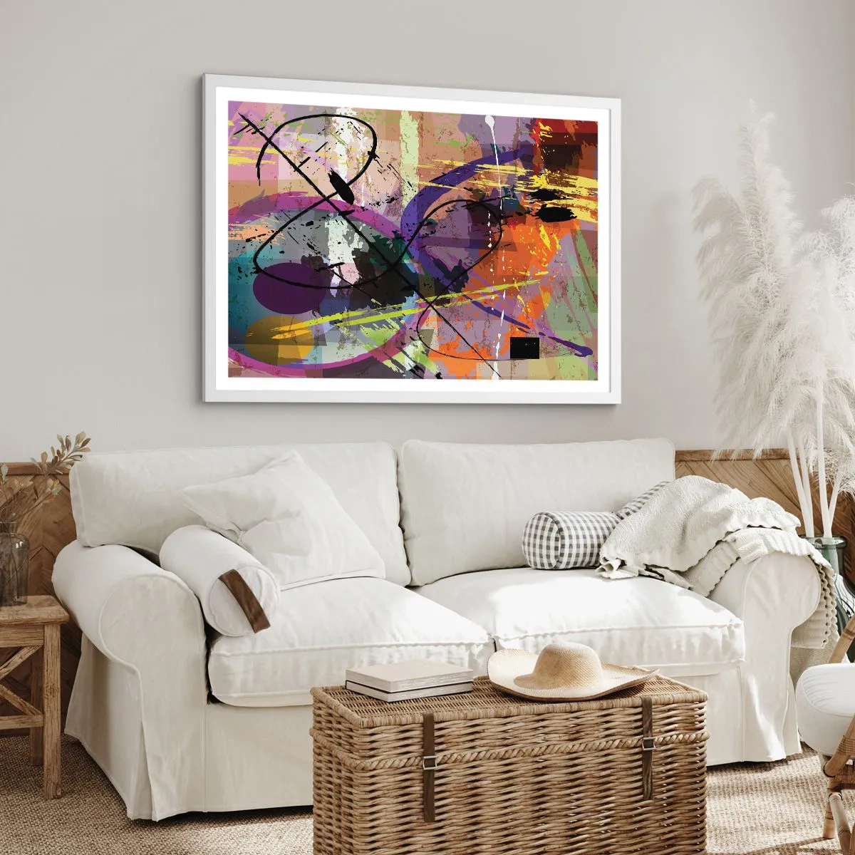 Affiche dans un cadre blanc - Poster - Vous pouvez aller tout droit ou autour - 40x30 cm