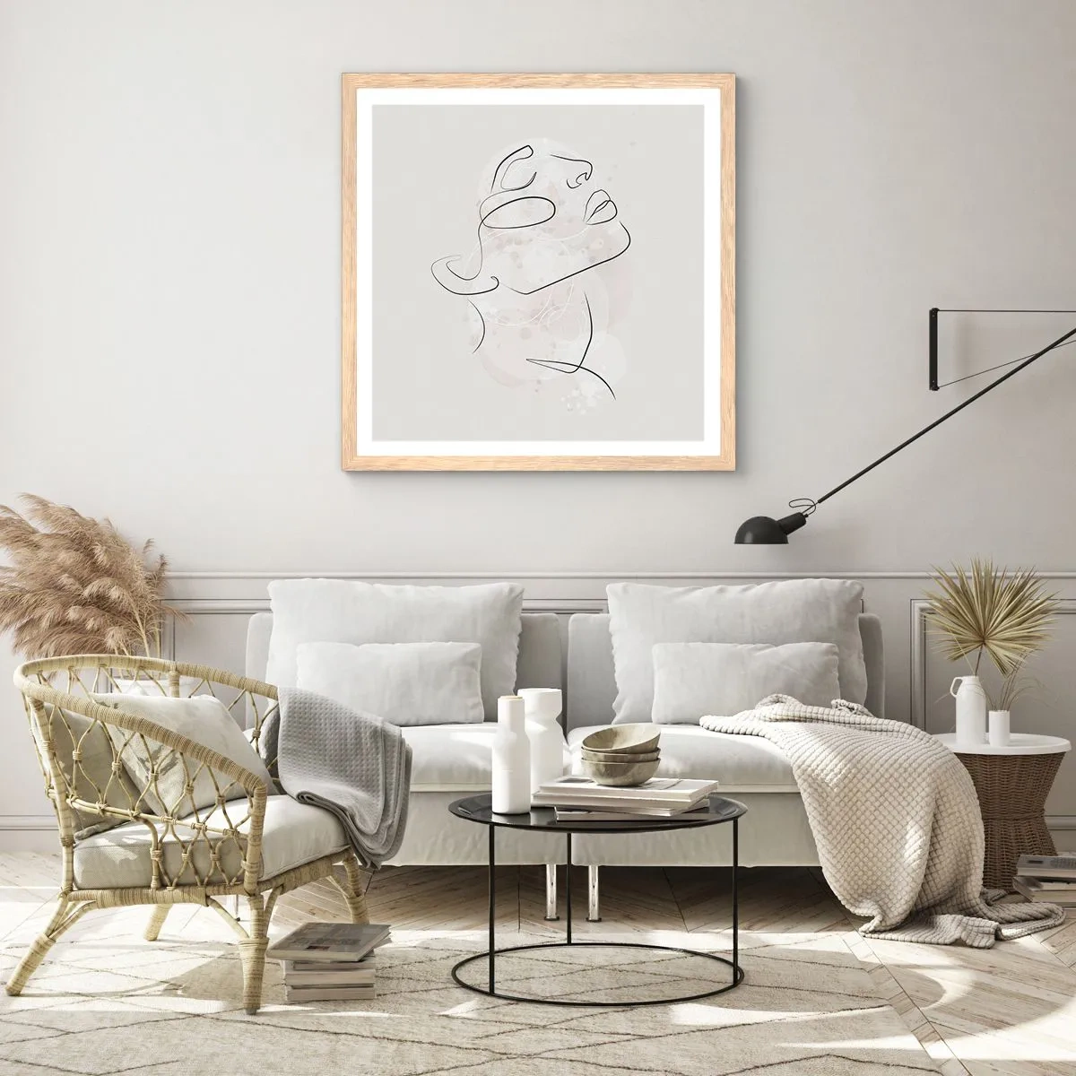 Affiche dans un chêne clair - Poster - L'esquisse d'un rêve - 60x60 cm