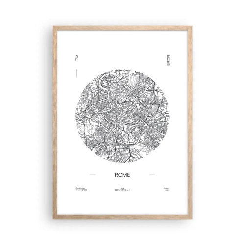 Affiche dans un chêne clair - Poster - Anatomie de Rome - 50x70 cm
