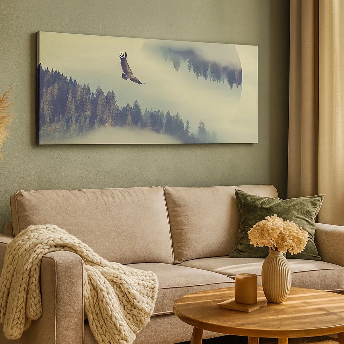 Impression sur toile - Image sur toile - J'ai vu l'ombre d'un aigle - 100x40 cm