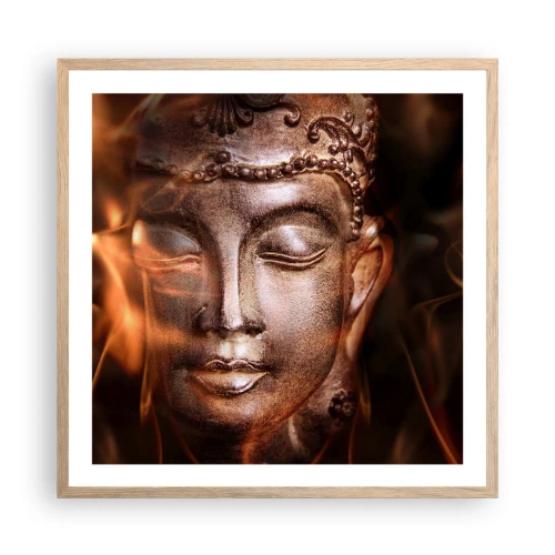 Affiche dans un chêne clair - Poster - Il n'existe qu'ici et maintenant - 60x60 cm