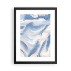 Affiche dans un cadre noir - Poster - Vagues bleues - 30x40 cm