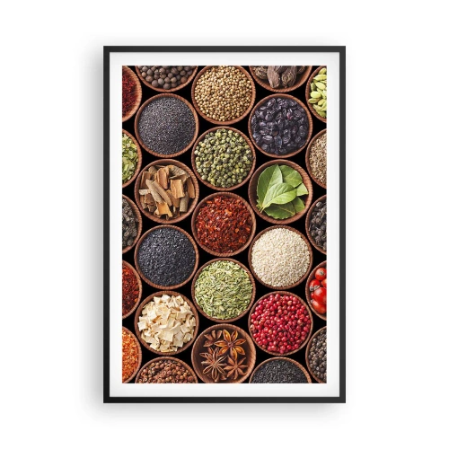Affiche dans un cadre noir - Poster - Toutes les saveurs du monde - 61x91 cm