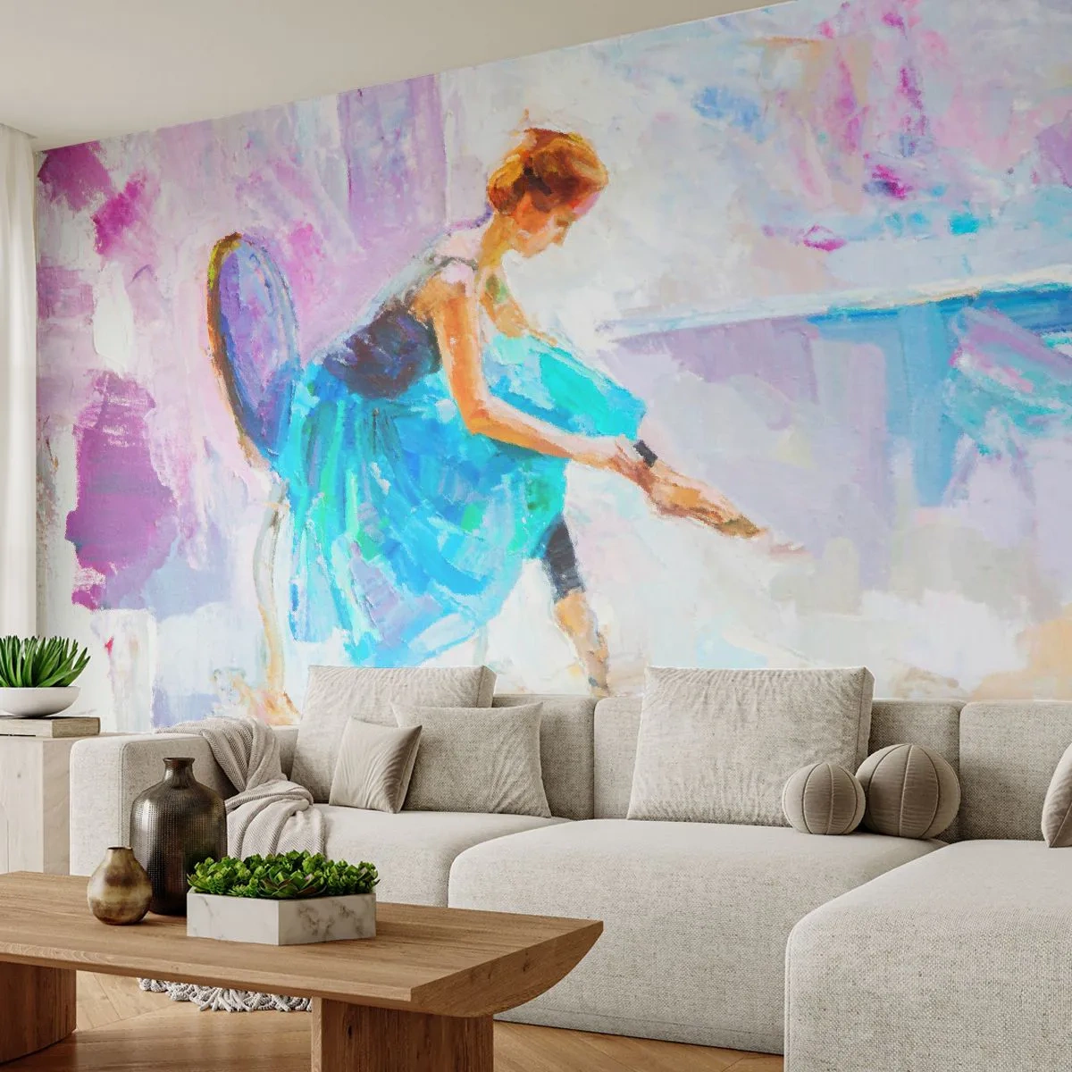 Papier Peint Photo Premium Sand - Grâce ineffable, charme subtil - Ballerine, Danse, Ballet - 200x140 cm