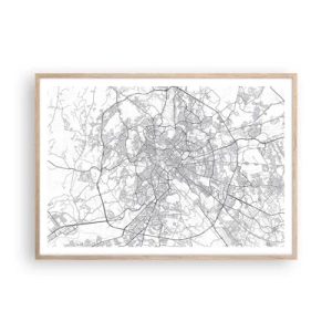 Affiche dans un chêne clair - Poster - Cercle romain - 100x70 cm