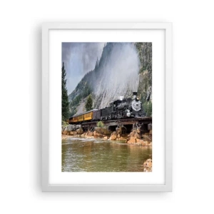 Affiche dans un cadre blanc - Poster - Et lui jusqu'où? Jusqu'où? - 30x40 cm