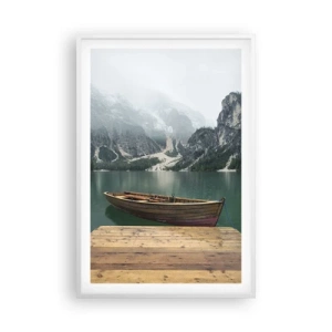 Affiche dans un cadre blanc - Poster - Faire face à la fierté des rochers - 61x91 cm