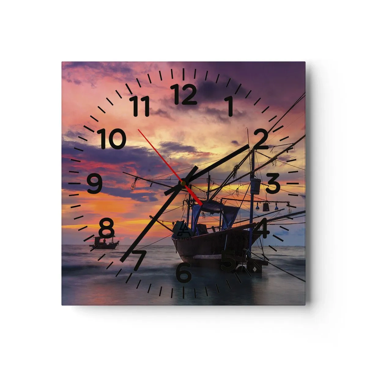 Horloge murale - Pendule murale - Soirée exotique - 30x30 cm