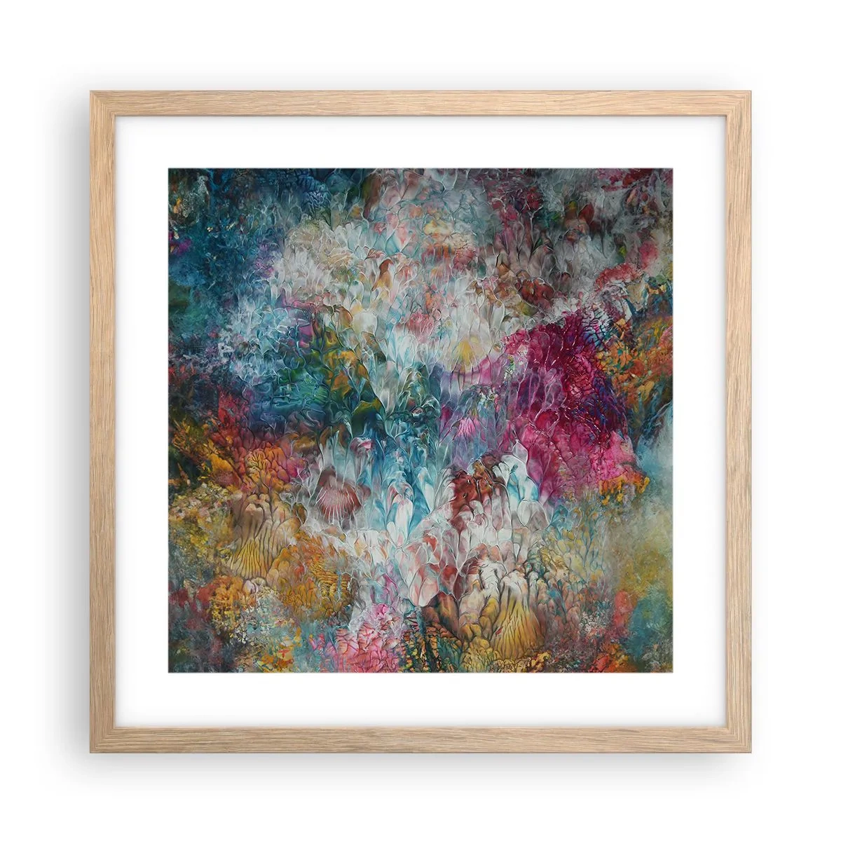 Affiche dans un chêne clair - Poster - En pleine floraison - 40x40 cm