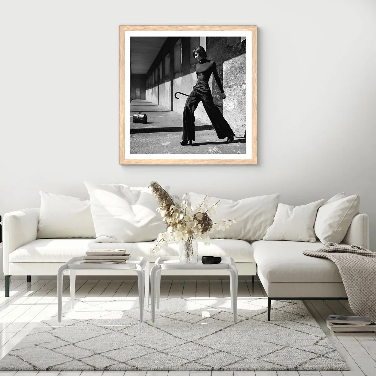 Affiche dans un chêne clair - Poster - Élégance urbaine - 50x50 cm