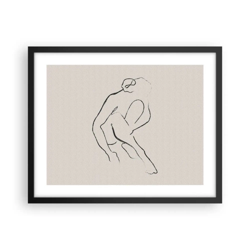 Affiche dans un cadre noir - Poster - Croquis intime - 50x40 cm