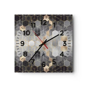 Horloge murale - Pendule murale - Composition de diamants - 40x40 cm