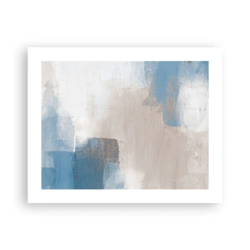 Affiche - Poster - Abstraction rose derrière un rideau de bleu - 50x40 cm