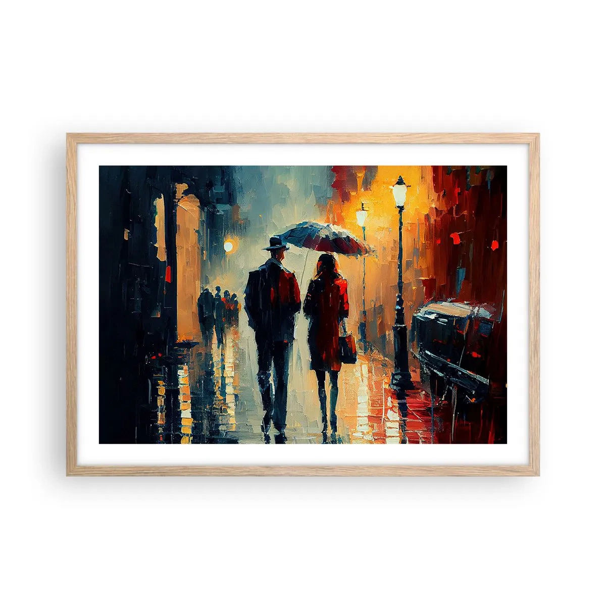Affiche dans un chêne clair - Poster - Histoire d'amour urbaine - 70x50 cm