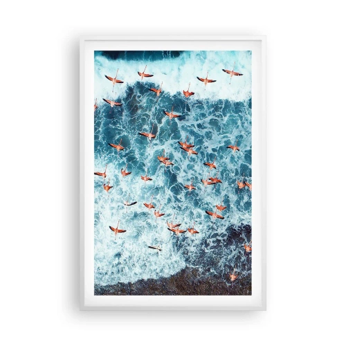 Affiche dans un cadre blanc - Poster - Défilé du bord de mer - 61x91 cm