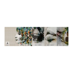 Échantillon de Papier Peint Premium Sand - Elle est sortie de la grisaille - Visage de femme, Abstraction, Graphique - 100x30 cm