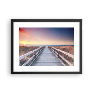 Affiche dans un cadre noir - Poster - Aurore baltique du soir - 40x30 cm