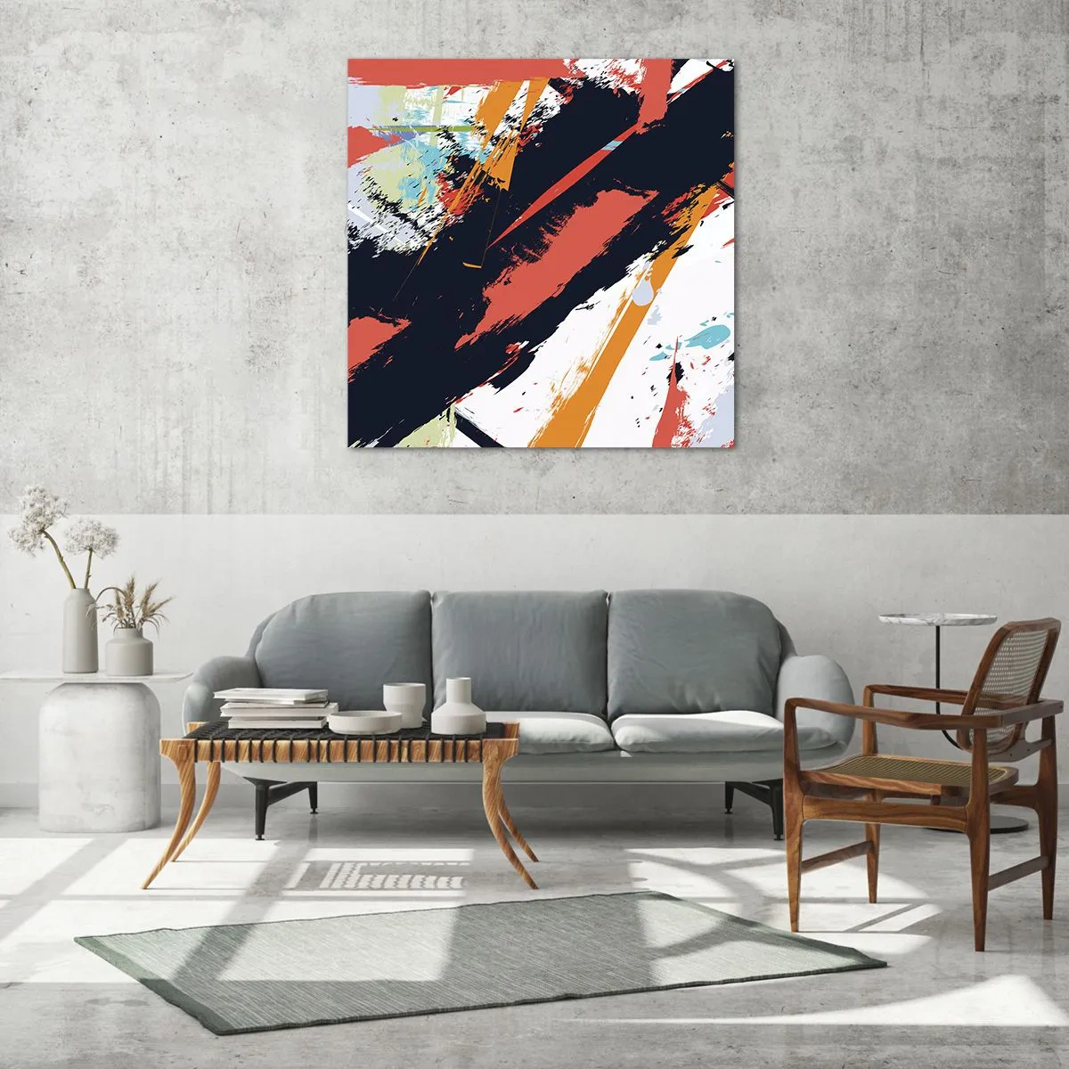 Impression sur verre - Image sur verre - Composition dynamique - 30x30 cm