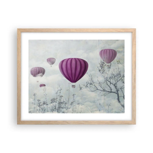 Affiche dans un chêne clair - Poster - Comme des navires dans le ciel - 50x40 cm