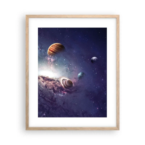 Affiche dans un chêne clair - Poster - Système de danse solaire - 40x50 cm