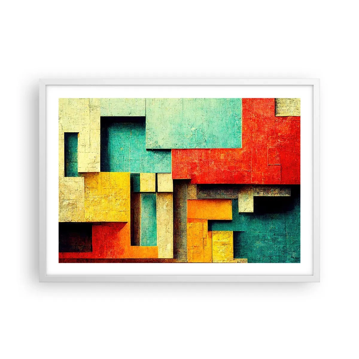 Affiche dans un cadre blanc - Poster - Festival des angles droits - 70x50 cm