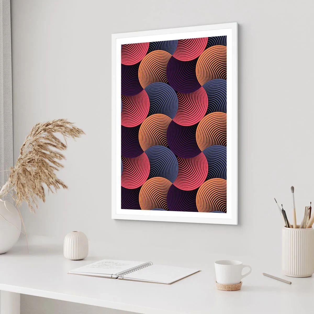 Affiche dans un cadre blanc - Poster - Dans un rythme circulaire - 50x70 cm