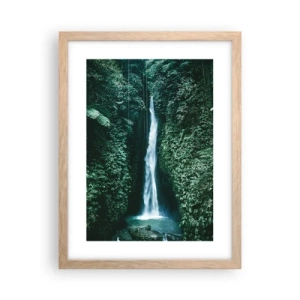 Affiche dans un chêne clair - Poster - Fontaine tropicale - 30x40 cm
