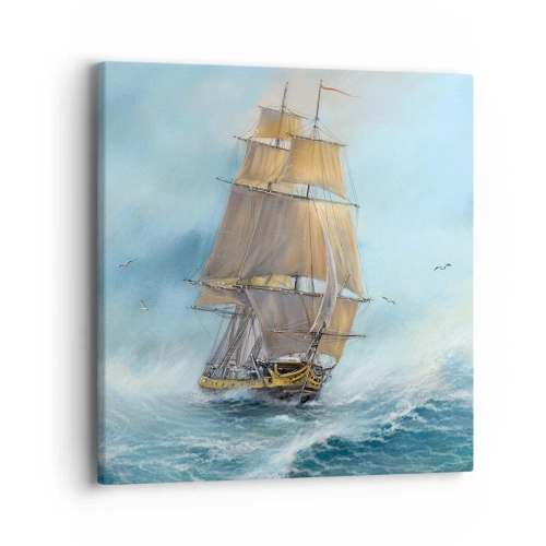 Impression sur toile - Image sur toile - Se précipitant sur les vagues - 40x40 cm