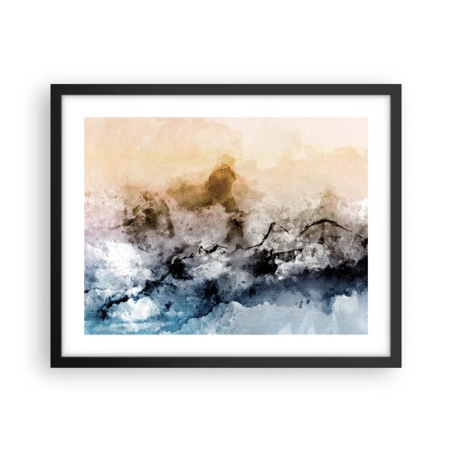 Affiche dans un cadre noir - Poster - Noyé dans un nuage de brouillard - 50x40 cm