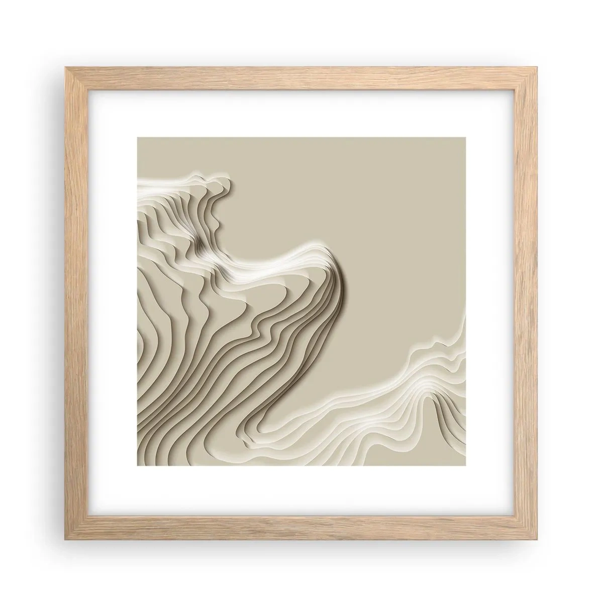 Affiche dans un chêne clair - Poster - Topographie artistique - 30x30 cm