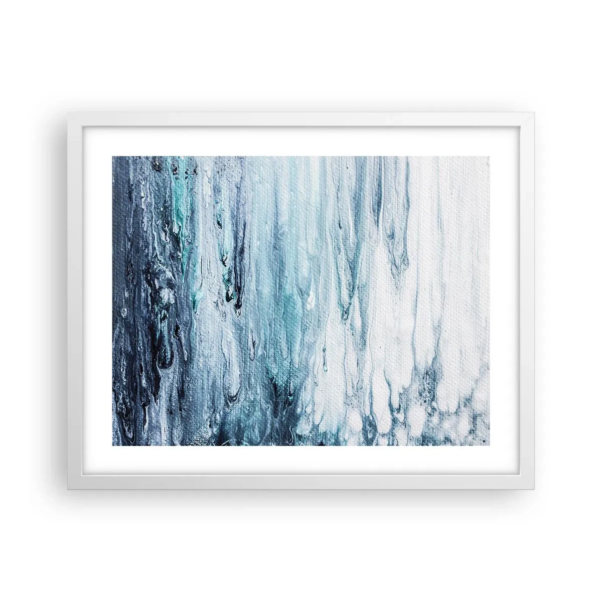 Affiche dans un cadre blanc - Poster - Une glace bleue - 50x40 cm