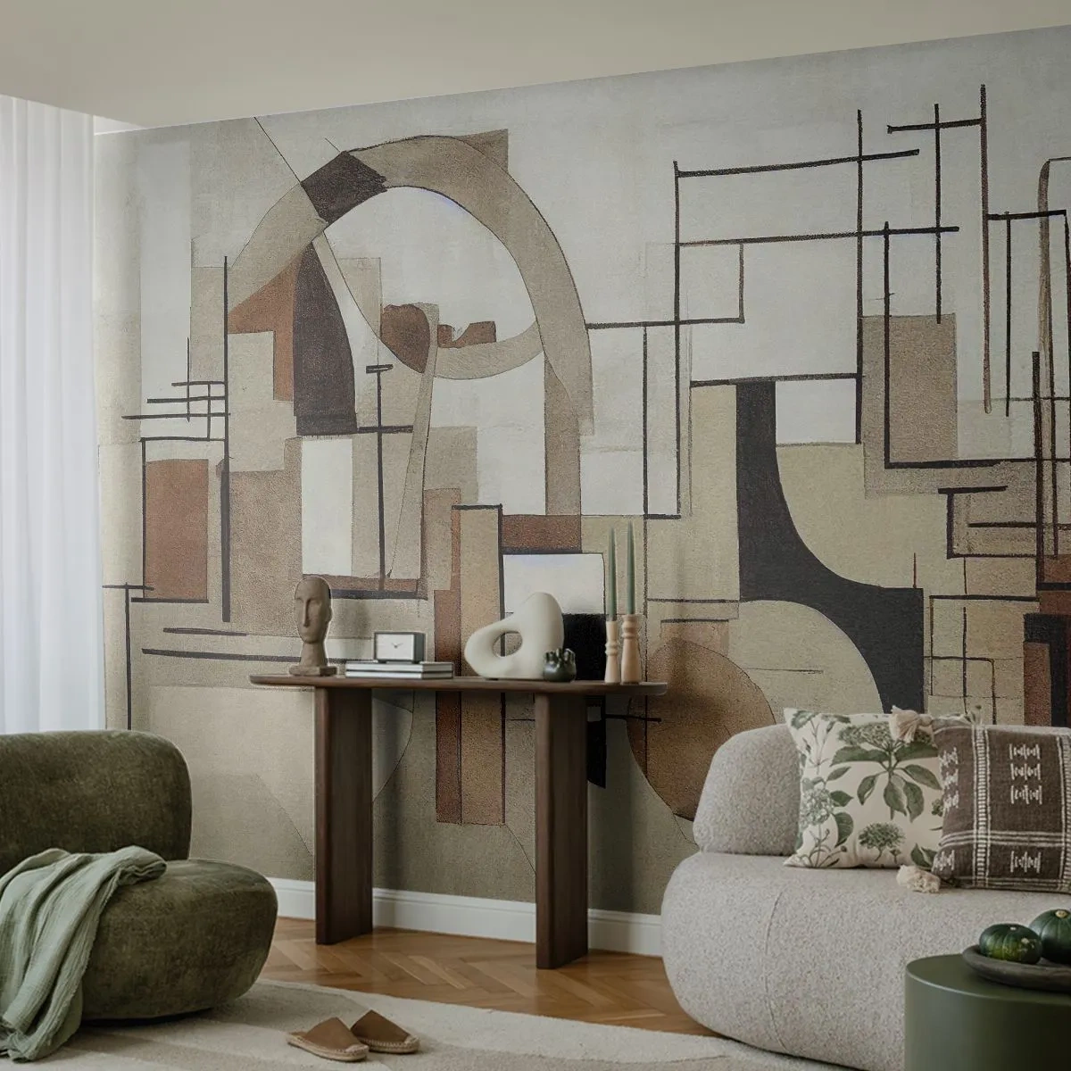 Papier Peint Autocollant Deluxe Sticker - Paysage urbain 2.0 - Abstraction, Morceau, Formes - 500x350 cm