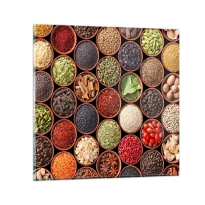 Impression sur verre - Image sur verre - Toutes les saveurs du monde - 60x60 cm