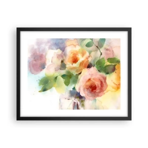 Affiche dans un cadre noir - Poster - Délicat comme l'aquarelle - 50x40 cm