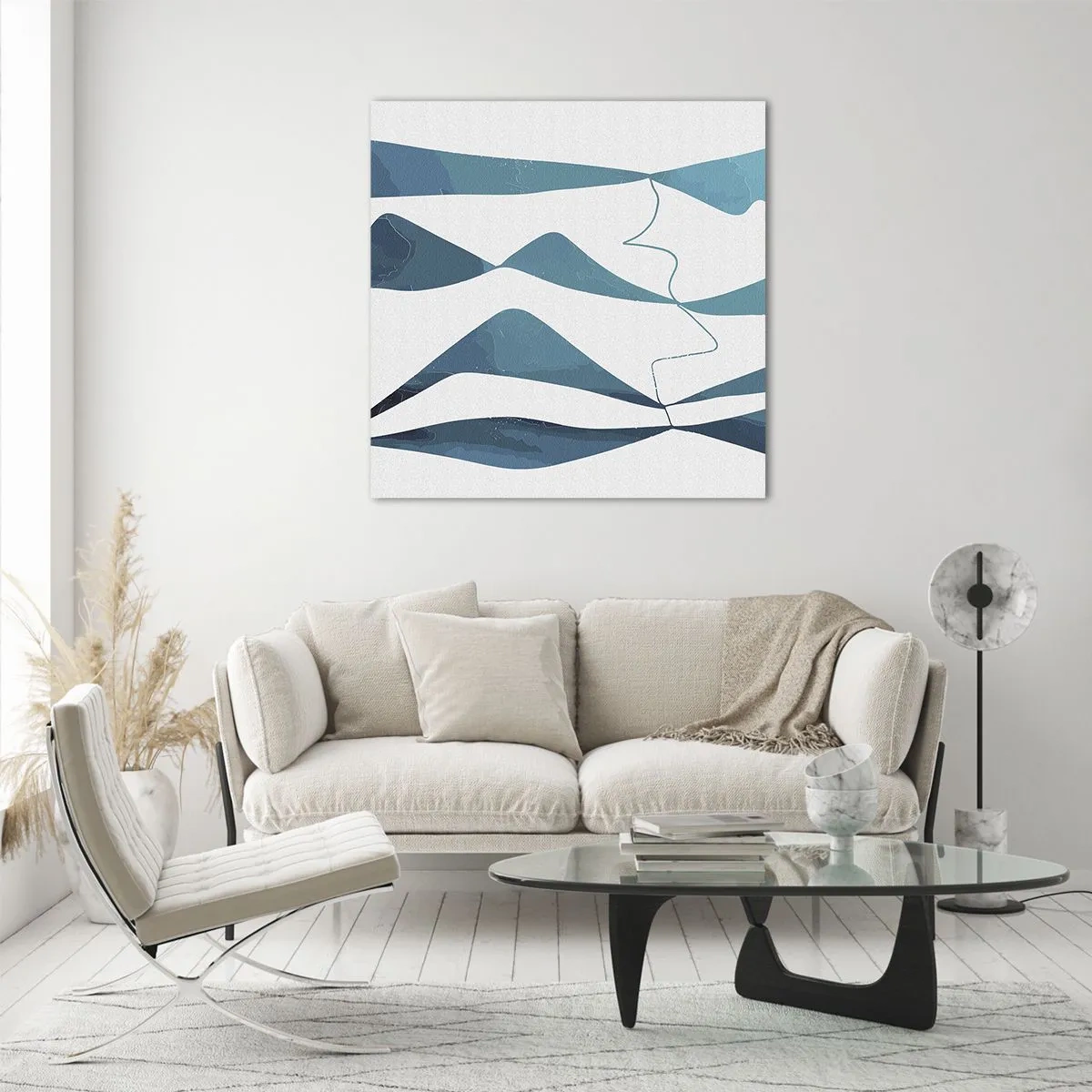 Impression sur verre - Image sur verre - Abstraction : composé turquoise - 60x60 cm