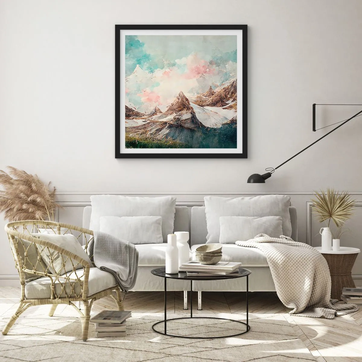 Affiche dans un cadre noir - Poster - Lames de roche - 60x60 cm