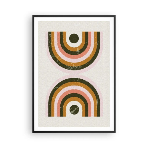 Affiche dans un cadre noir - Poster - Abstraction jumelle - 70x100 cm