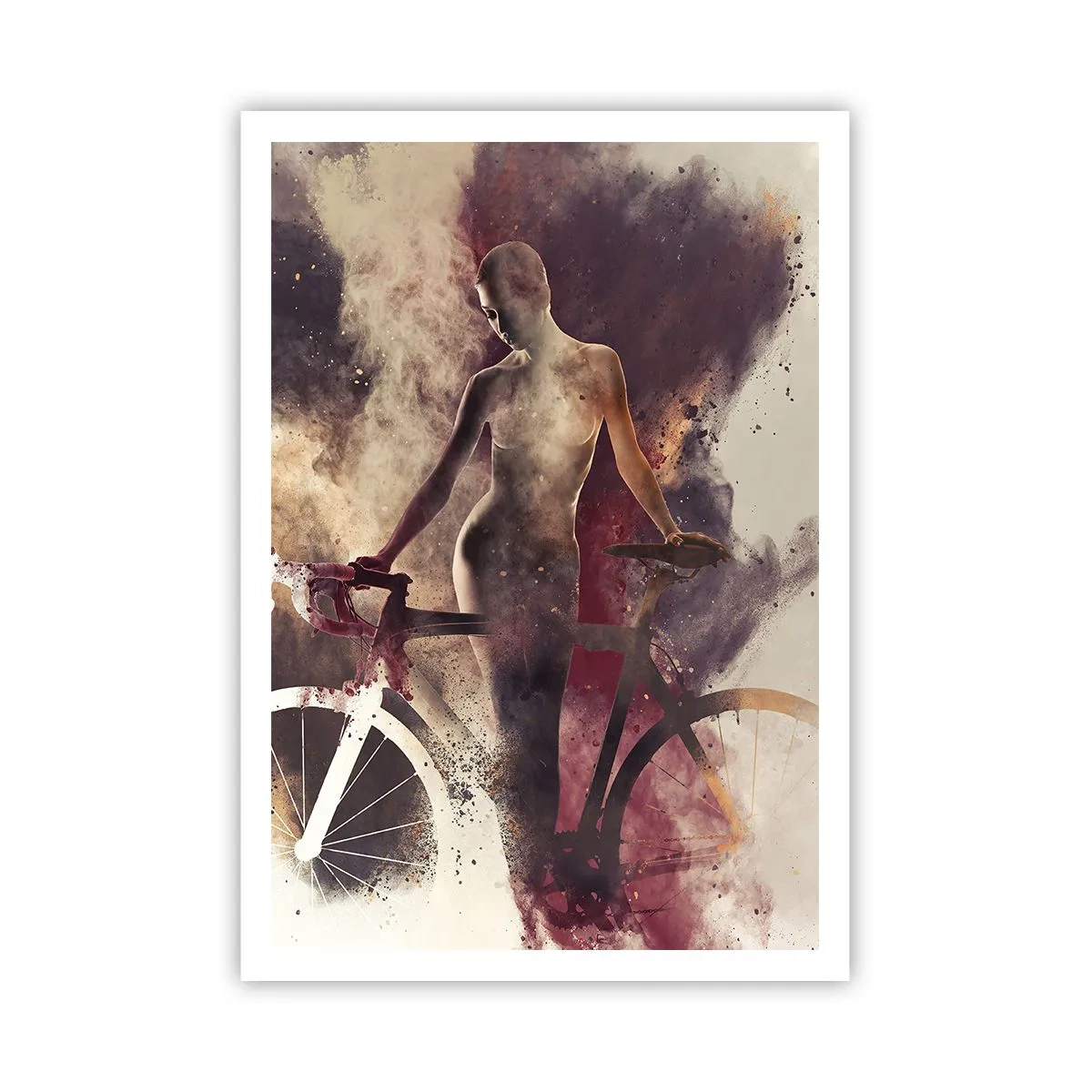 Affiche - Poster - Une âme de vélo aux formes marbrées - 70x100 cm