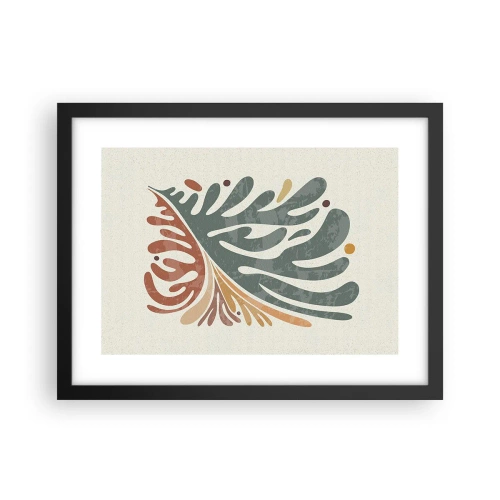 Affiche dans un cadre noir - Poster - Feuille multicolore - 40x30 cm