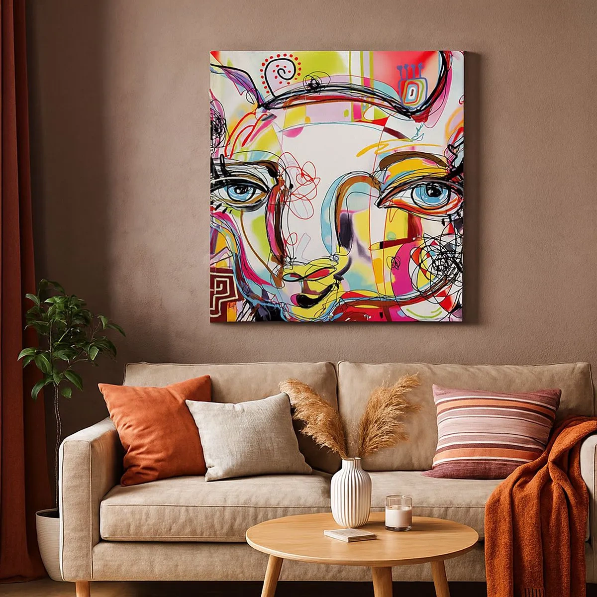 Impression sur toile - Image sur toile - La richesse de l'Art du chat - 30x30 cm