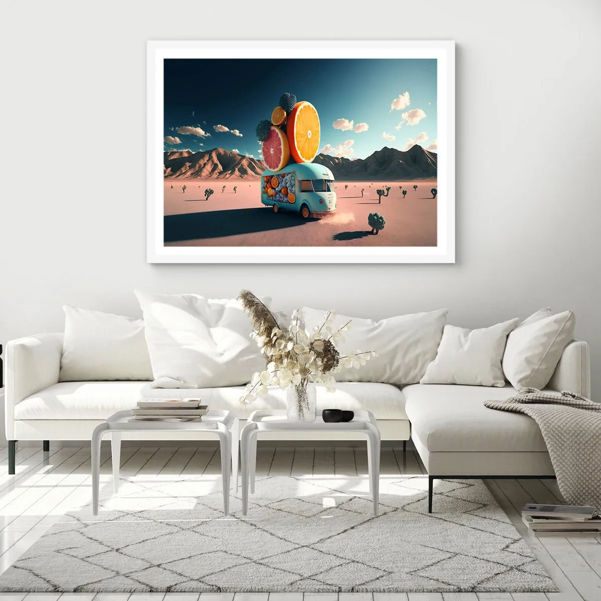 Affiche dans un cadre blanc - Poster - Le goût des vacances - 100x70 cm