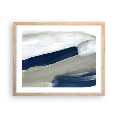 Affiche dans un chêne clair - Poster - Rencontre avec la blancheur - 50x40 cm