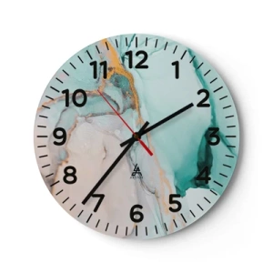 Horloge murale - Pendule murale - Danse des formes et des couleurs - 30x30 cm