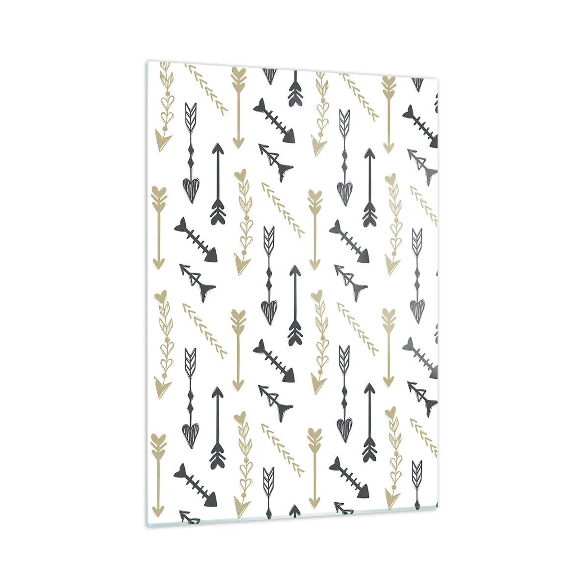 Impression sur verre - Image sur verre - Un motif de flèches de différentes couleurs sur fond blanc - 50x70cm - Le rêve de l'archer - Décoration murale moderne pour le salon et la chambre ARTTOR
