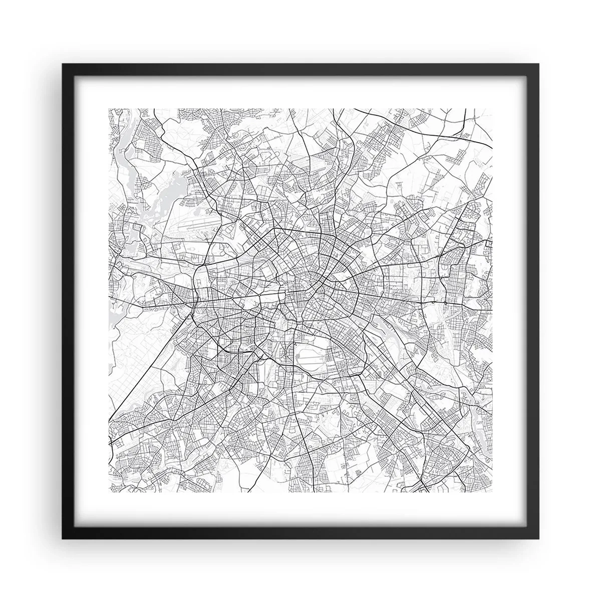 Affiche dans un cadre noir - Poster - Fleur de Berlin - 50x50 cm