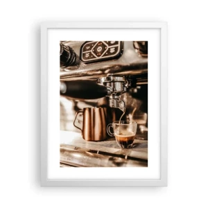 Affiche dans un cadre blanc - Poster - Lueur de café - 30x40 cm