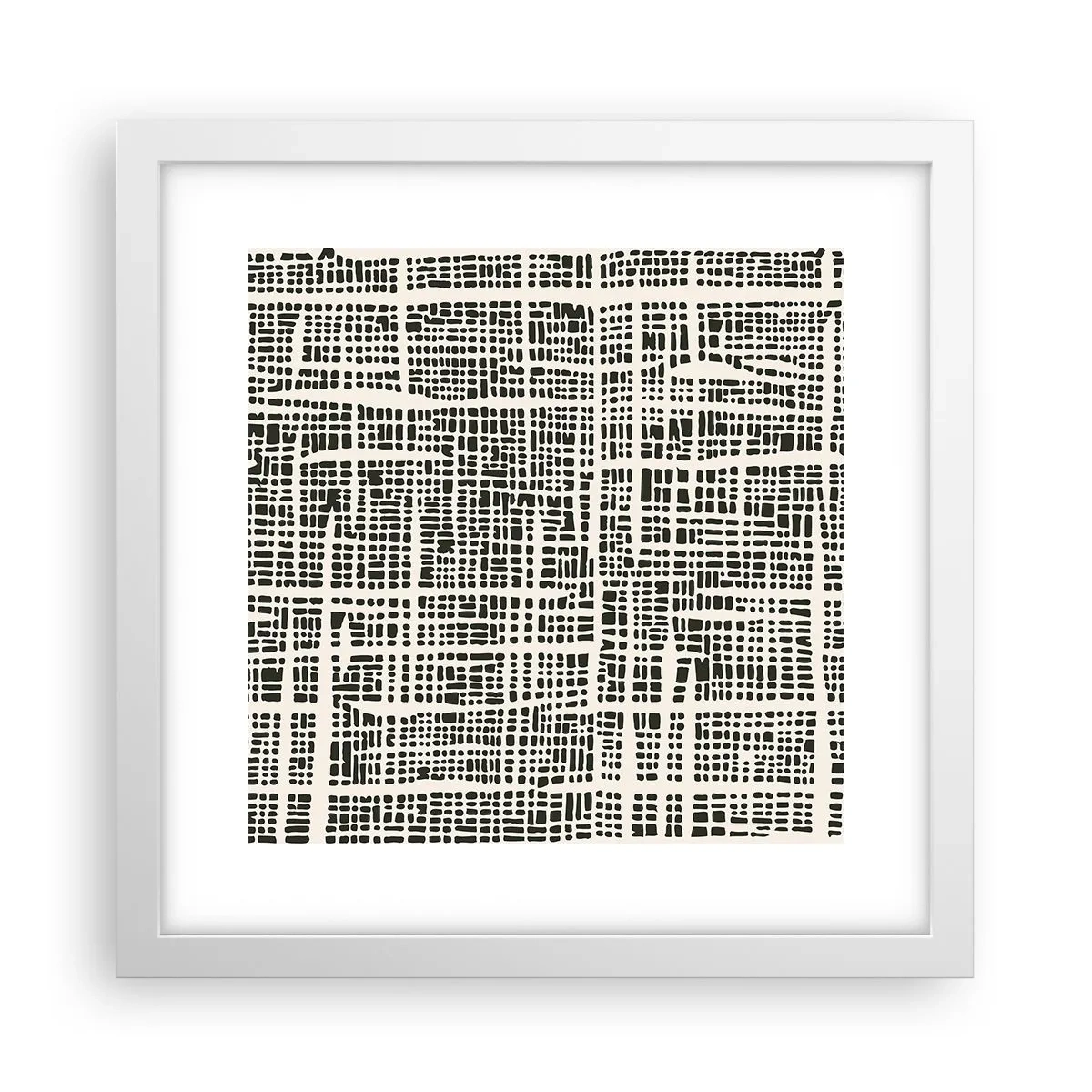 Affiche dans un cadre blanc - Poster - Composition tissée - 30x30 cm